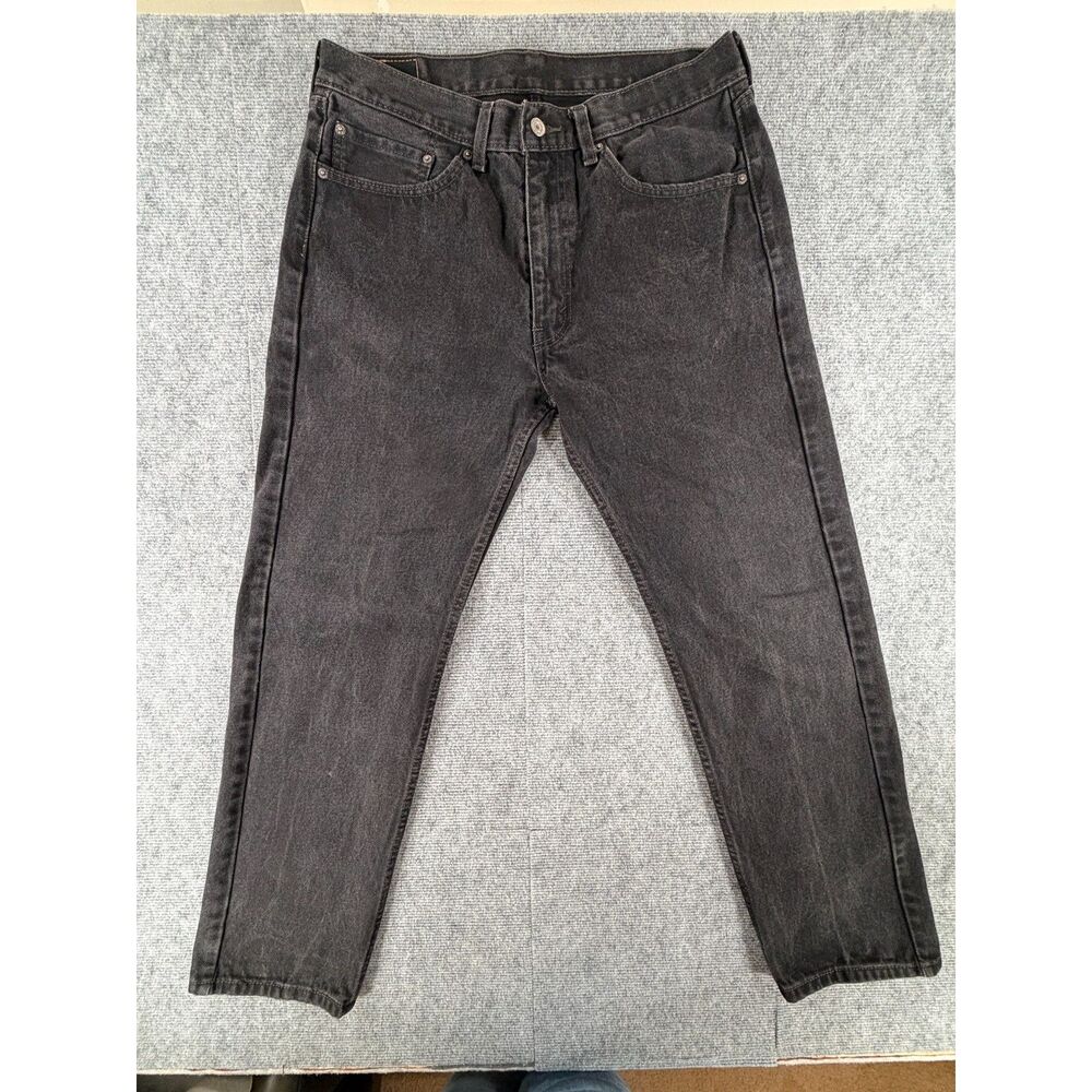 Levi's 505 Regular Fit Straight Leg Jeans Men's Size 36x32 Black Denim Classic